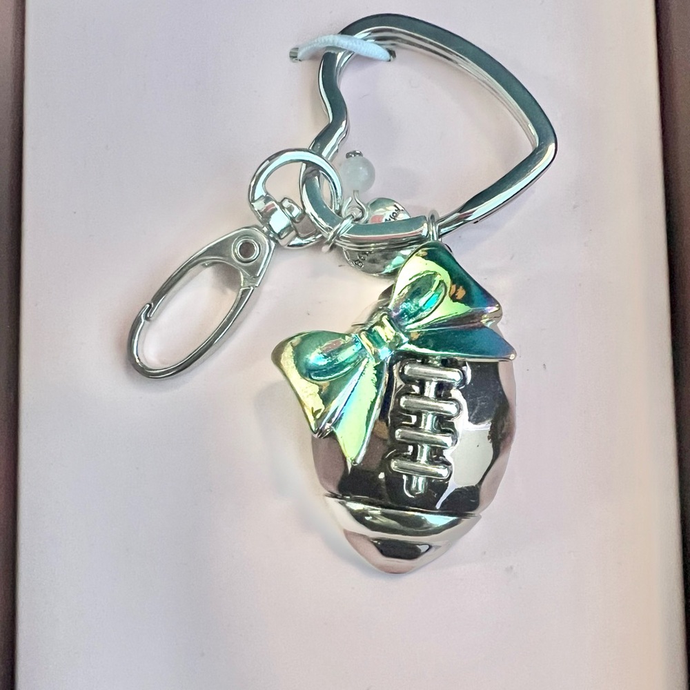 NIB Betsey Johnson Football & Bow Bag Charm - Picture 3 of 12